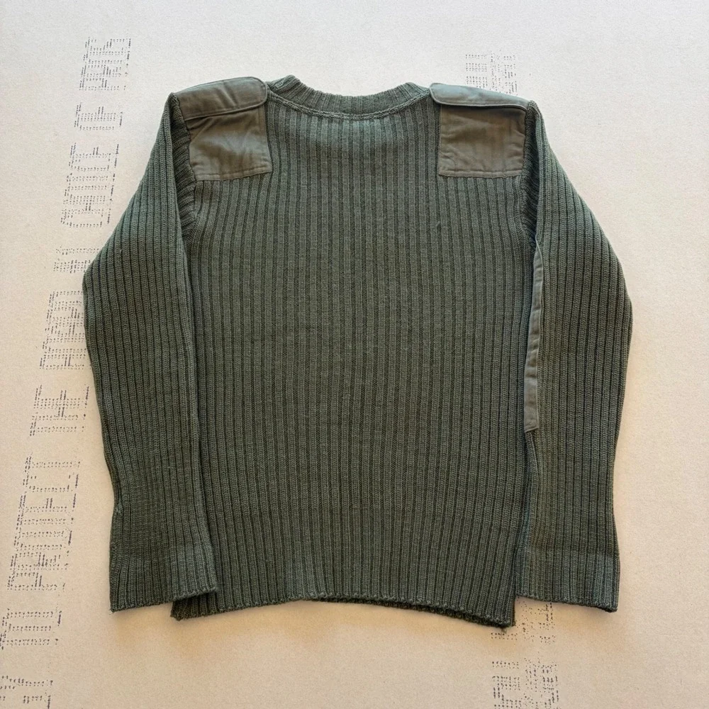 Vintage Western Military Style Wool Sweater